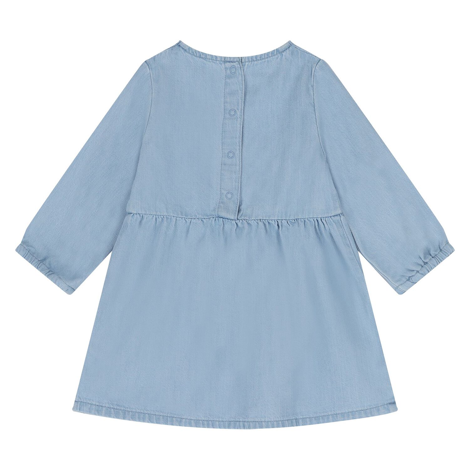 Younger Girls Blue Flower Dress, 1, hi-res