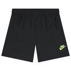 Boys Green & Black Logo Shorts Set, 1, hi-res