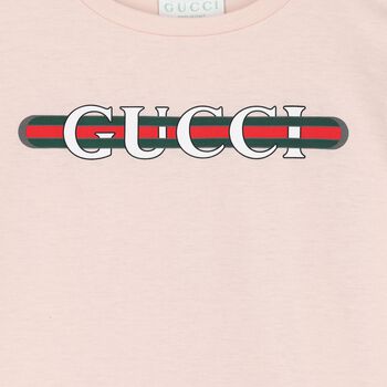 Girls Pink Cotton Logo T-Shirt