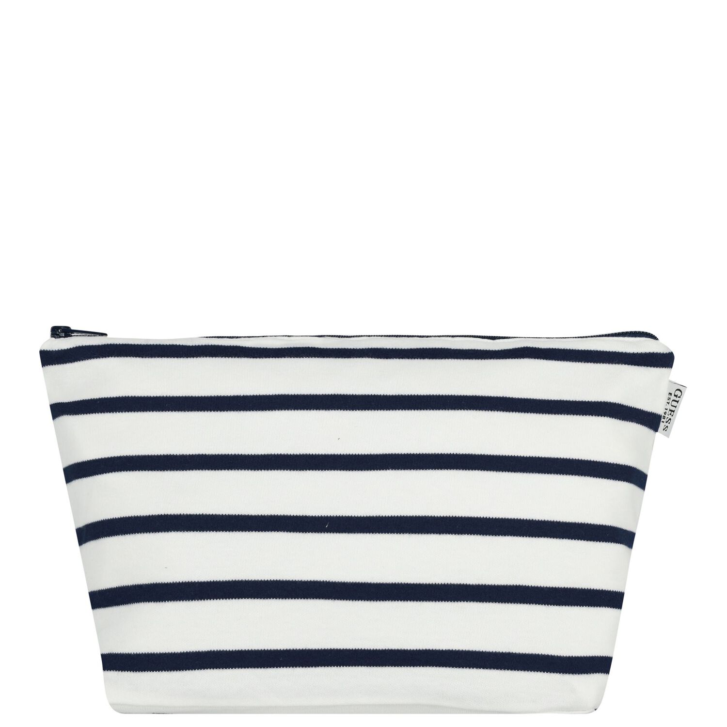Baby Girls White & Navy Blue Striped Dress Set , 1, hi-res