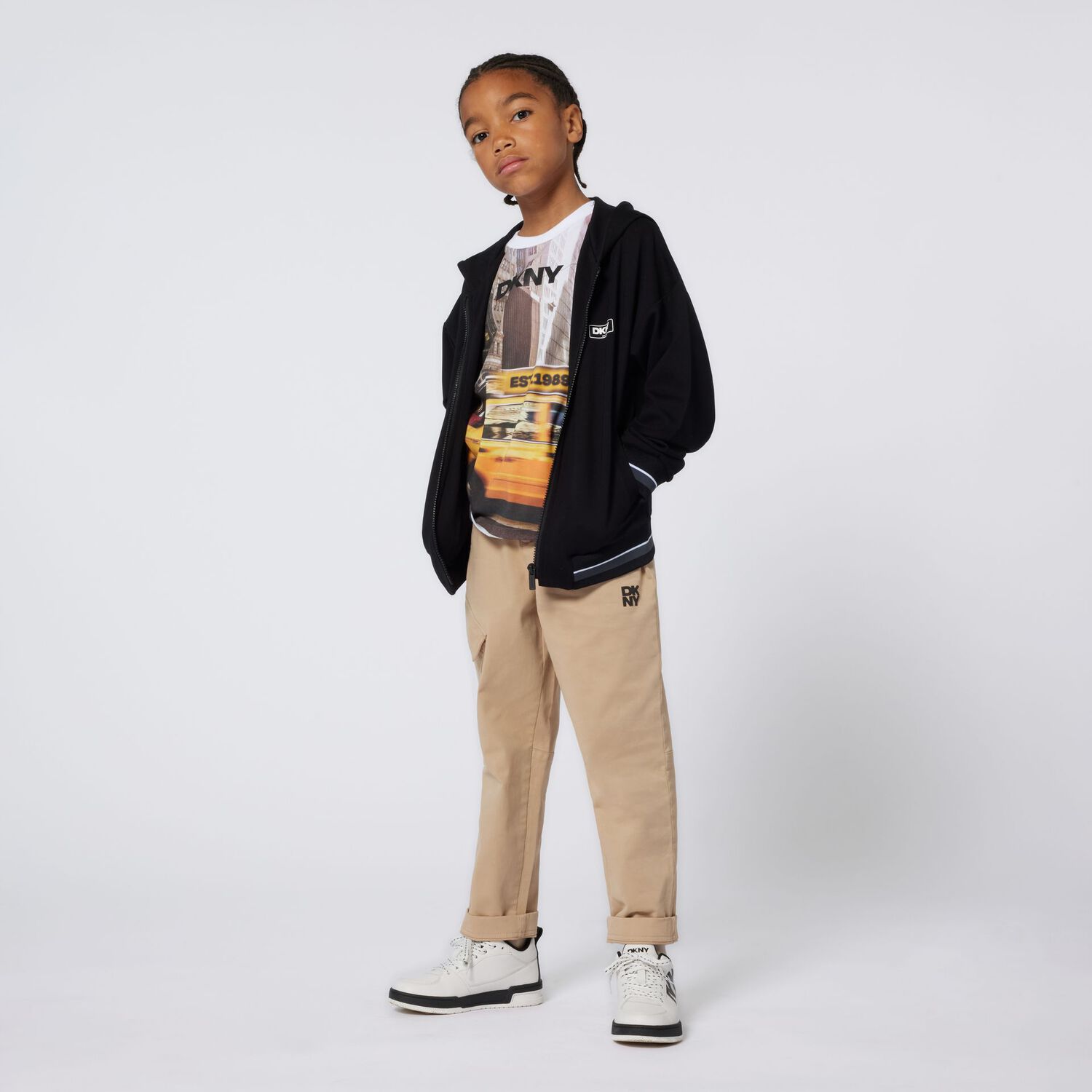 Beige Logo Trousers, 1, hi-res