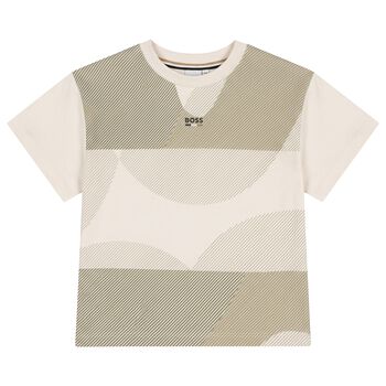 Boys Beige Logo T-Shirt
