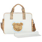 Ivory & Beige Geo Map Bear Baby Changing Bag, 1, hi-res