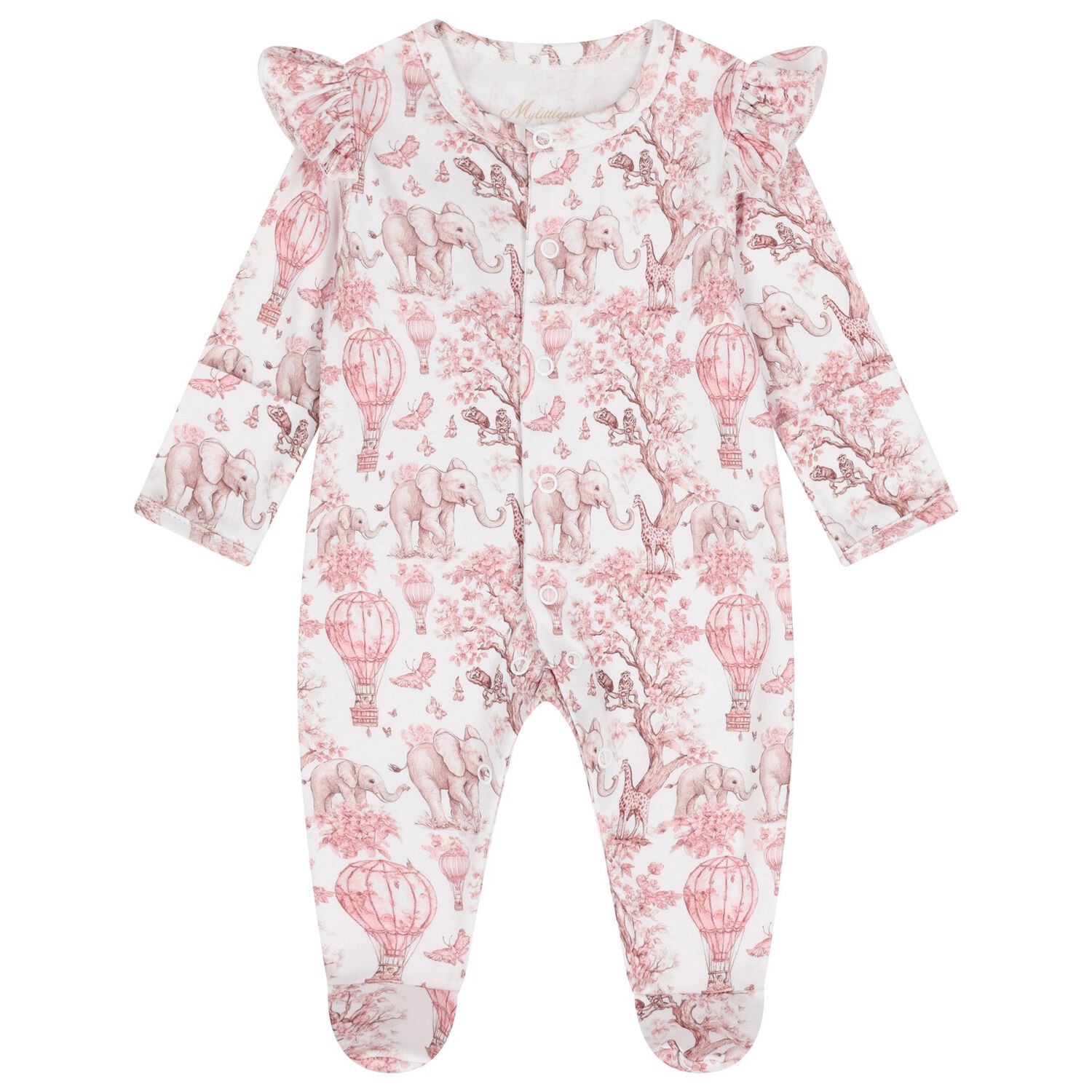 Baby Girls White & Pink Africa Babygrow Gift Set, 1, hi-res