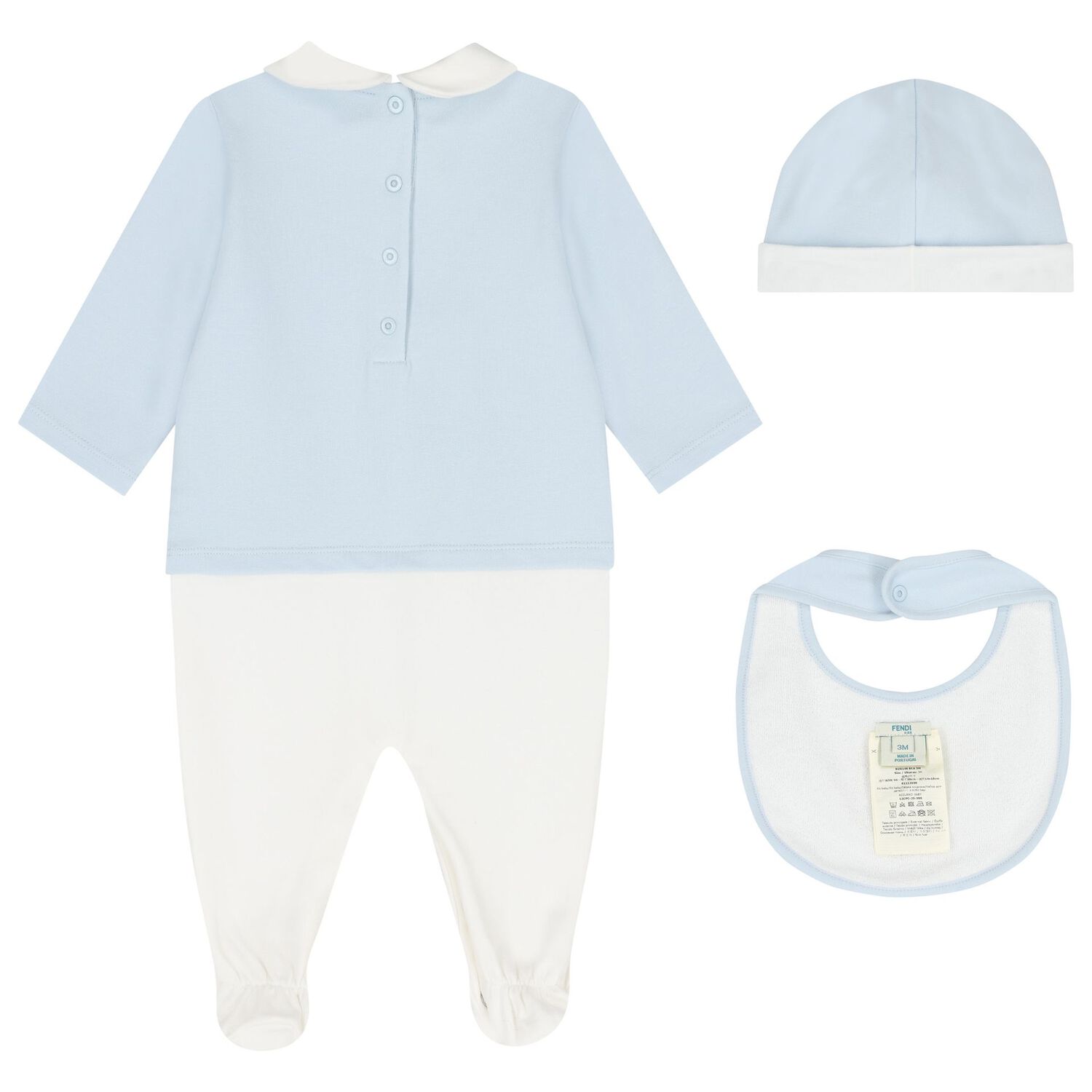 Baby Boys Blue & White Logo Babygrow Gift Set, 2, hi-res