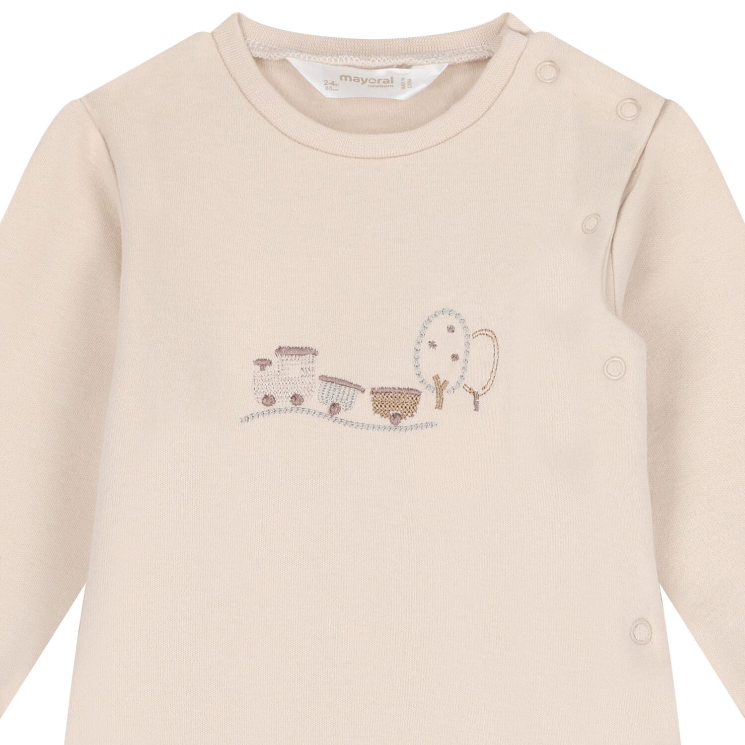 Beige & White Train Babygrows ( 2-Pack ), 1, hi-res image number null