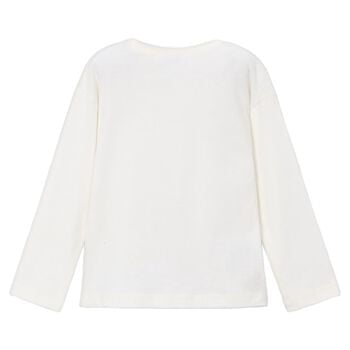Girls Ivory Embellished Long Sleeve Top