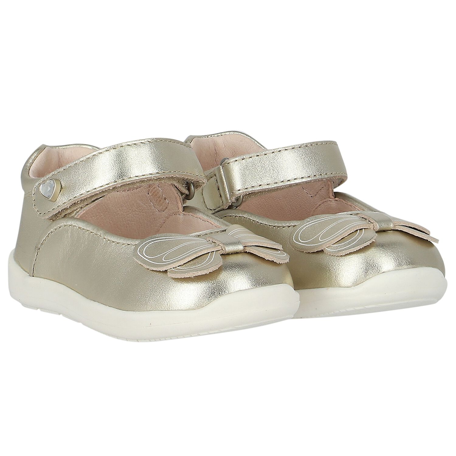 Baby Girls Gold Pre Walker Shoes, 1, hi-res image number null