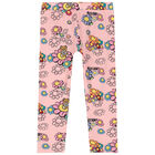 Younger Girls Pink Floral & Logo Leggings, 1, hi-res