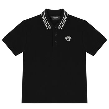 Boys Black Logo Polo Shirt