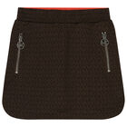 Girls Brown Logo Skirt, 1, hi-res