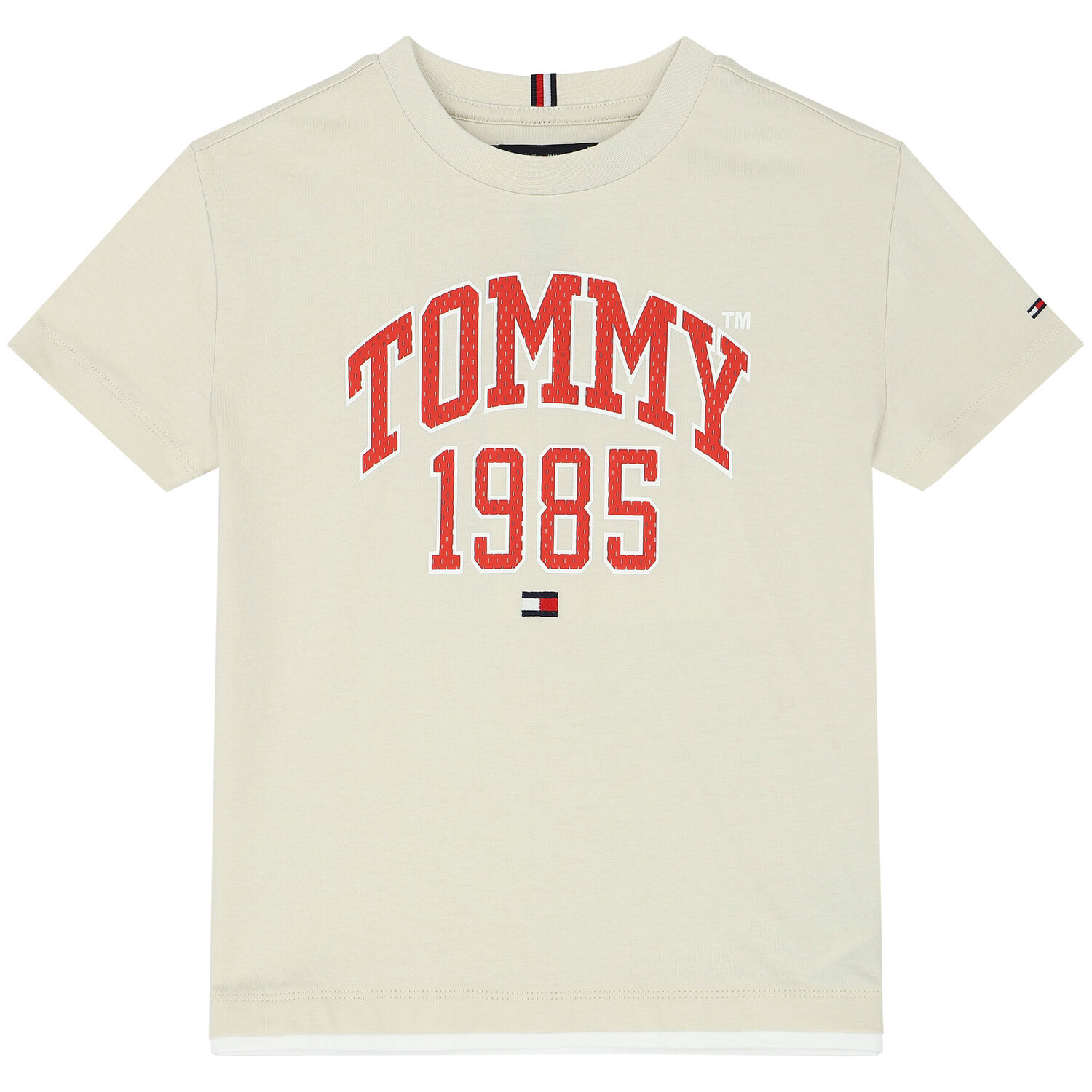 Boys Beige Logo T-Shirt, 1, hi-res