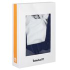 Baby Boys White & Navy Blue Dungaree Set, 1, hi-res