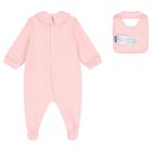 Baby Girls Pink Teddy Bear Logo Babygrow Gift Set, 1, hi-res