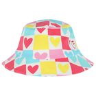 Girls Multi-Coloured Hearts Hat, 1, hi-res
