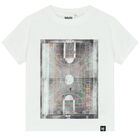Boys White Cotton T-shirt, 1, hi-res