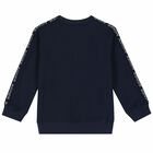 Boys Navy & White Logo Sweatshirt, 1, hi-res