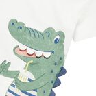 Younger Boys Ivory Crocodile T-Shirt, 2, hi-res