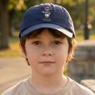 Boys Boys Navy Blue Logo Cap , 1, hi-res