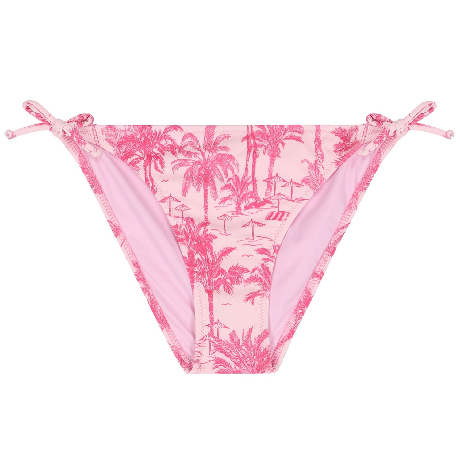 Girls Pink Palm Print Bikini, 1, hi-res image number null