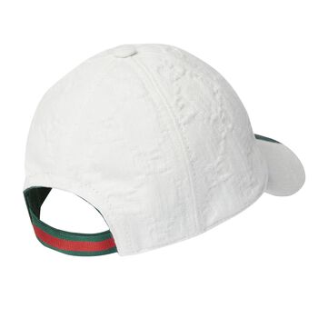 Ivory Web Stripe Logo Cap