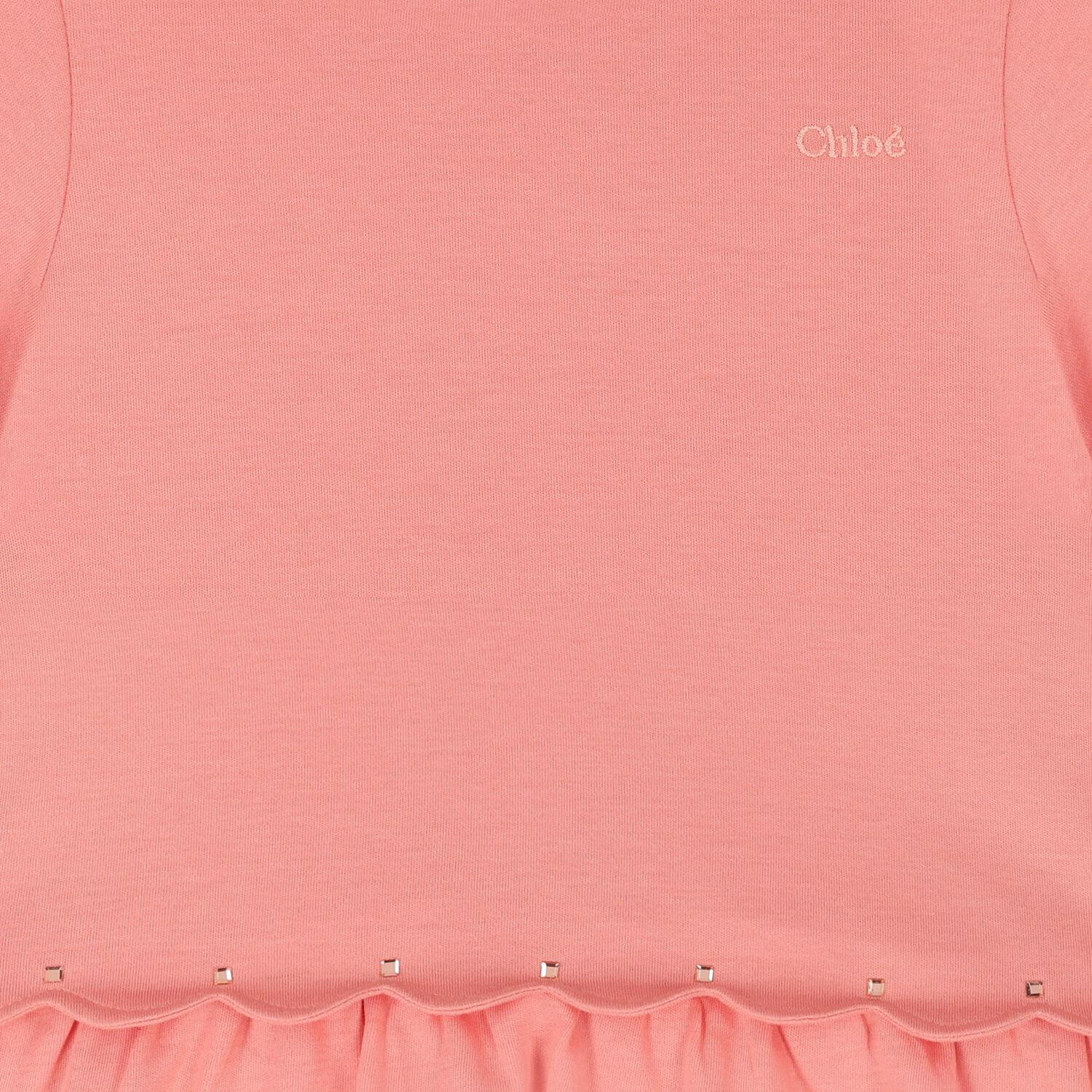 Younger Girls Pink Logo Dress, 2, hi-res