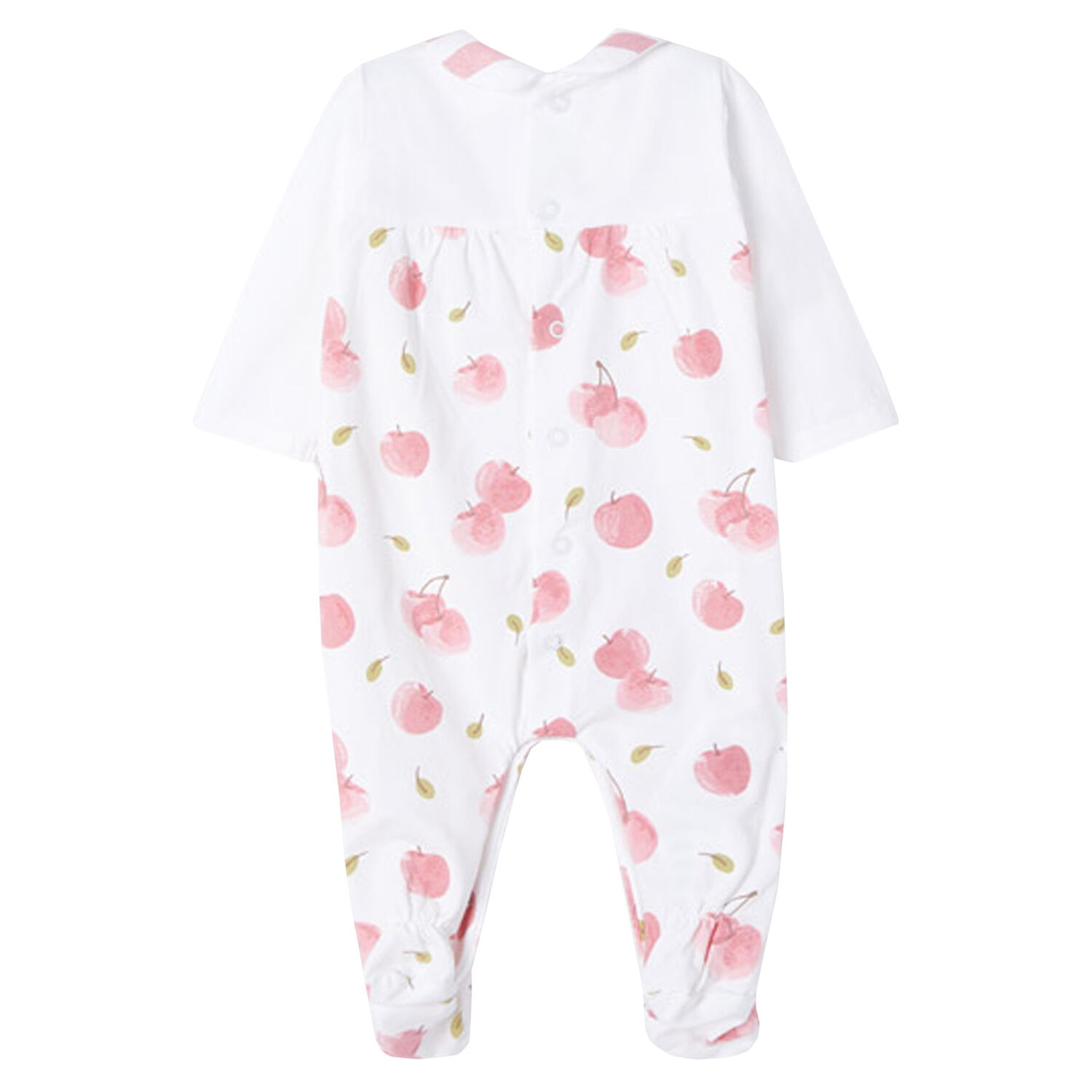 Girls White & Pink Babygrow, 1, hi-res