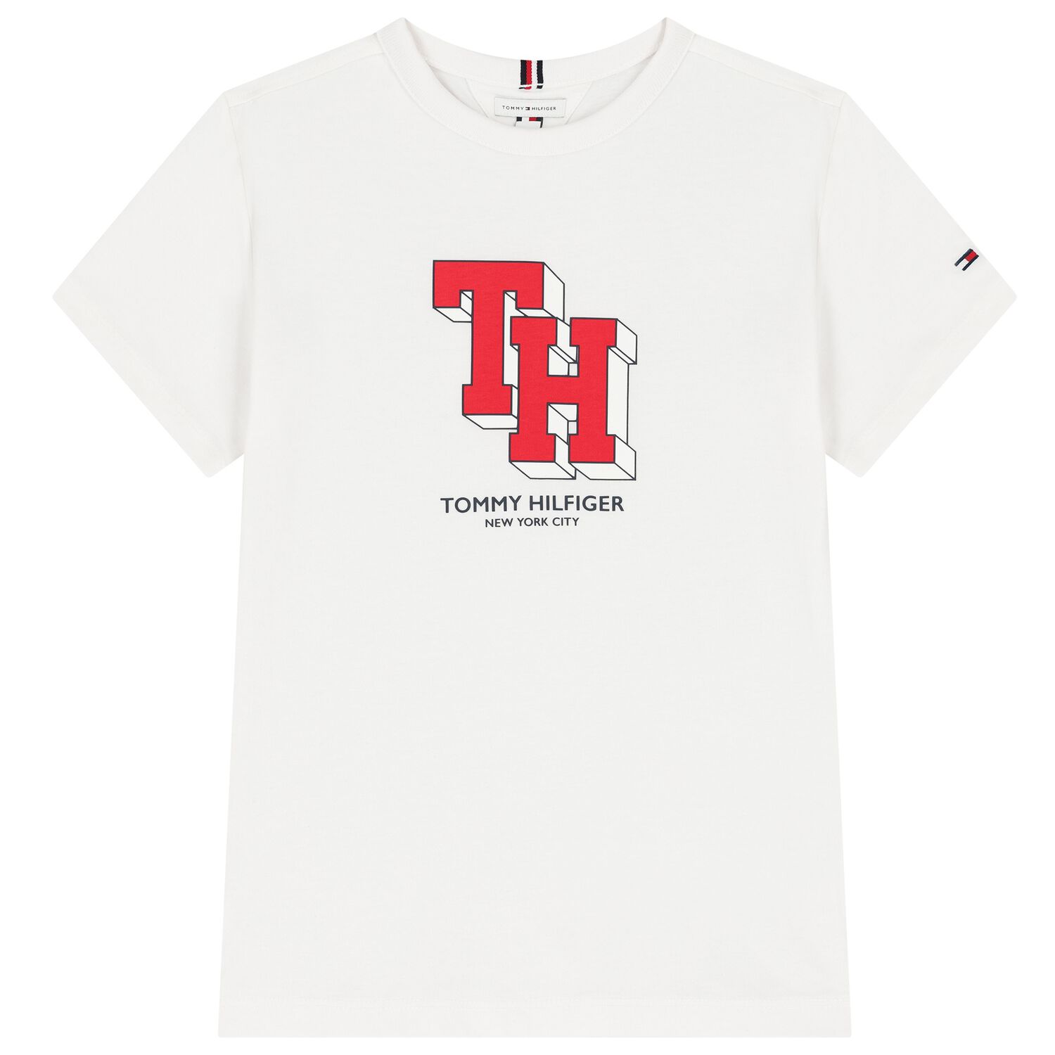 Boys White Logo T-Shirt, 5, hi-res