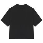 Boys Black Teddy Bear Logo T-Shirt, 2, hi-res