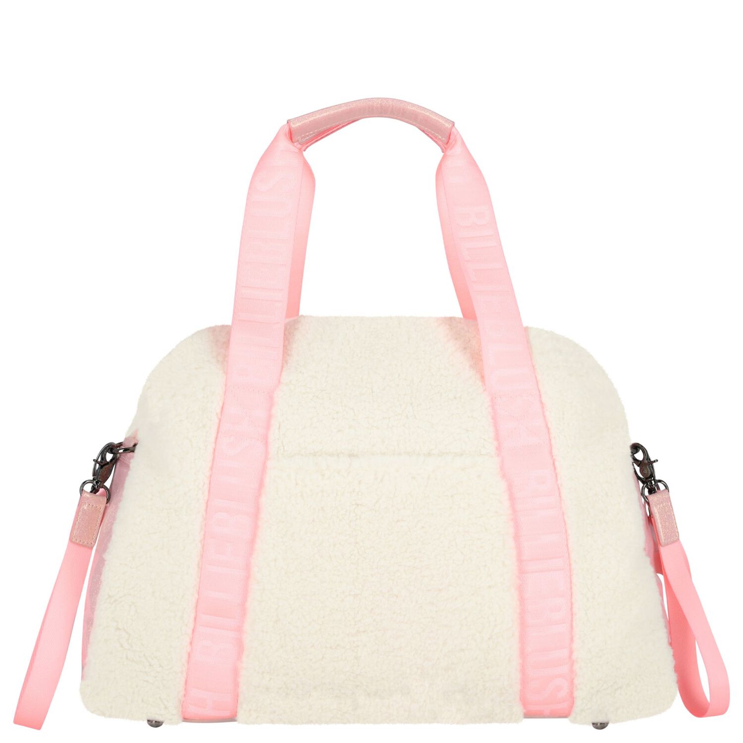 Baby Girls Ivory & Pink Sherpa Fleece Changing Bag, 1, hi-res