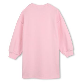 Girls Pink Boke Flower Logo Dress