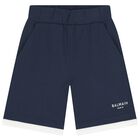 Boys Navy Blue Logo Shorts, 1, hi-res