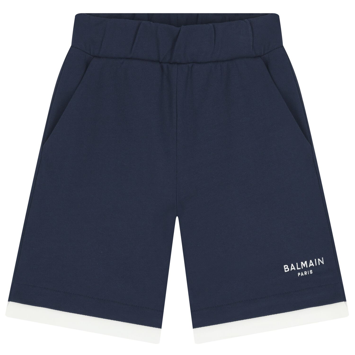 Boys Navy Blue Logo Shorts, 1, hi-res