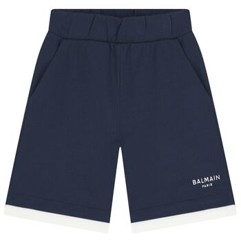 Boys Navy Blue Logo Shorts
