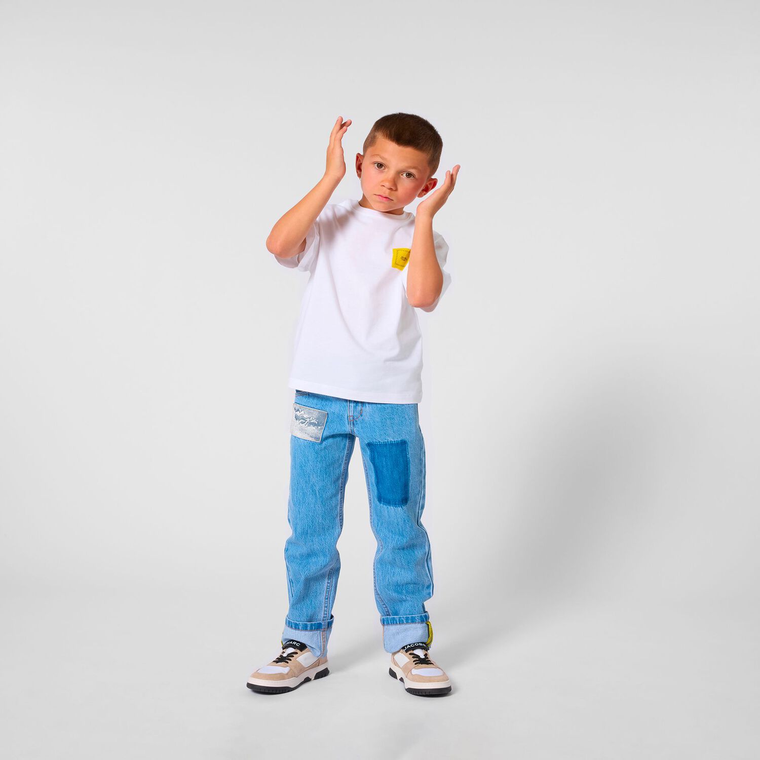 Boys White Logo T-Shirt, 1, hi-res