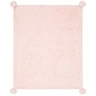 Baby Girls Pink & White Fur Faux Floral Blanket, 1, hi-res