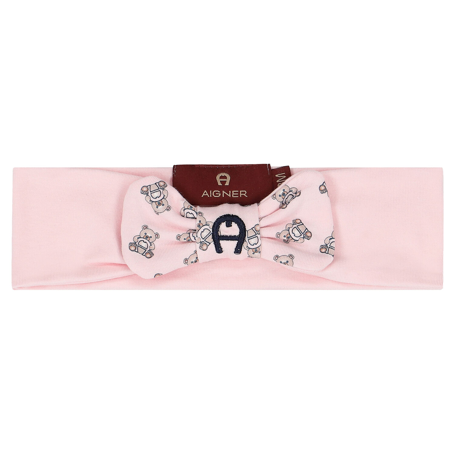 Baby Girls Pink Pima Cotton Logo Headband, 1, hi-res