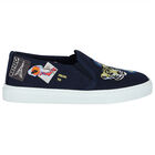 Navy Blue Slip-On Trainers, 1, hi-res