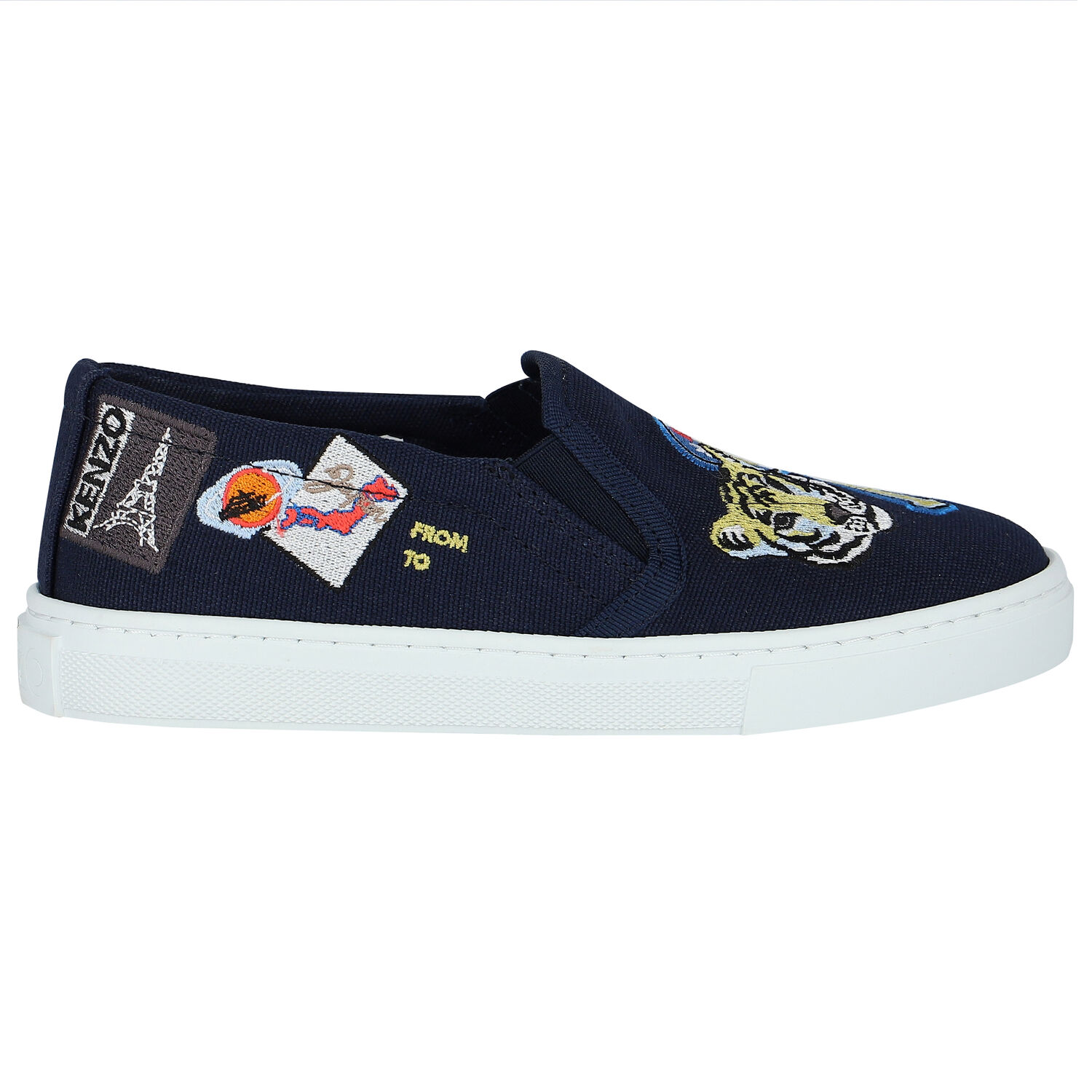 Navy Blue Slip-On Trainers, 1, hi-res