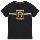 Boys Black Logo T-Shirt, 2, hi-res