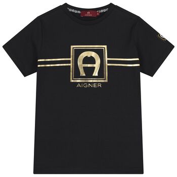 Boys Black Logo T-Shirt