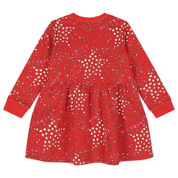 Girls Red Star Logo Dress