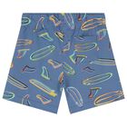 Boys White & Blue Surf Board Shorts Set, 2, hi-res