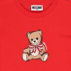Girls Red Teddy Bear Logo T-Shirt, 2, hi-res