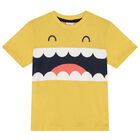 Boys Yellow & Navy Blue Smiley Shorts Set, 1, hi-res
