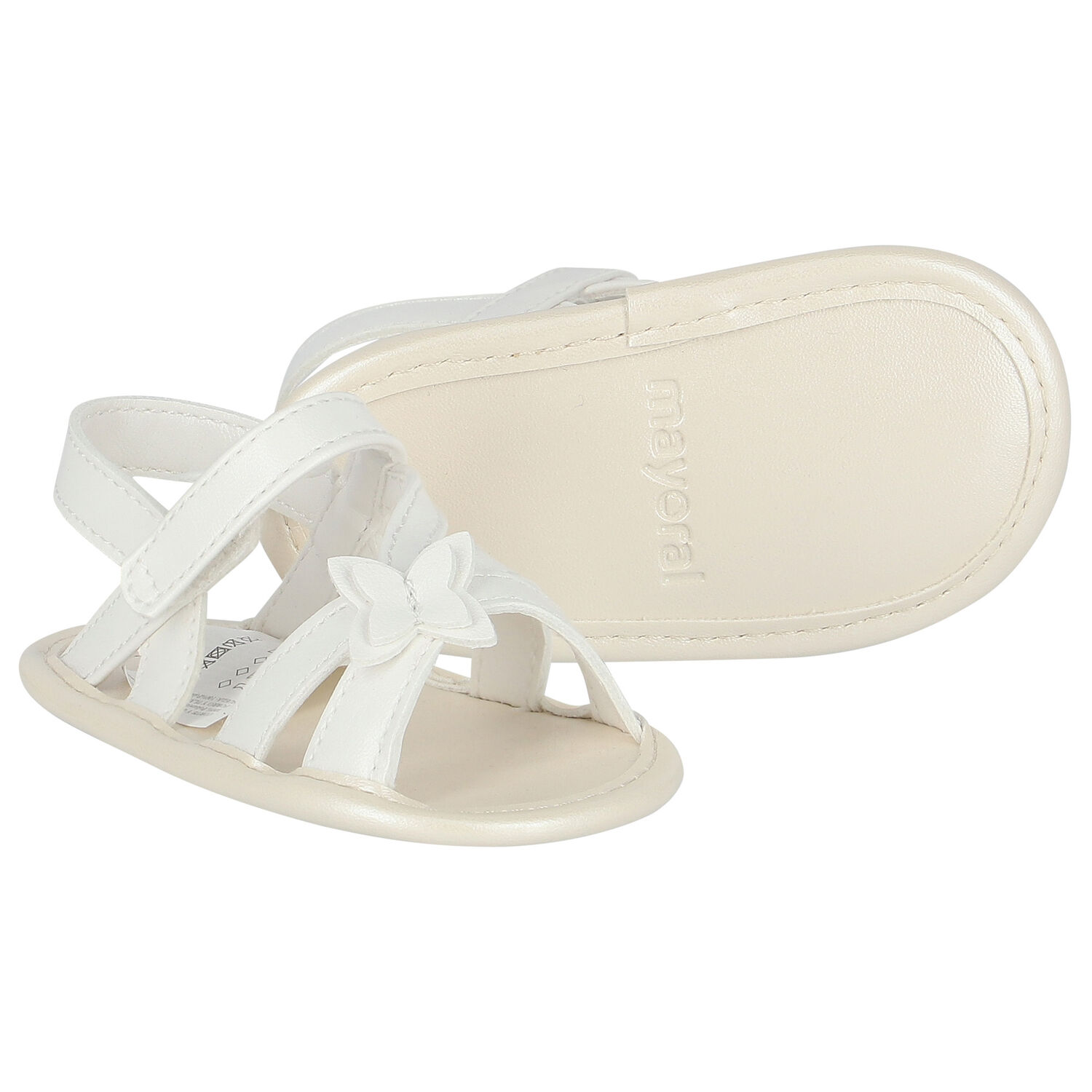 Baby Girls White Pre-Walker Sandals, 1, hi-res image number null