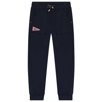 Boys Navy Blue Logo Joggers