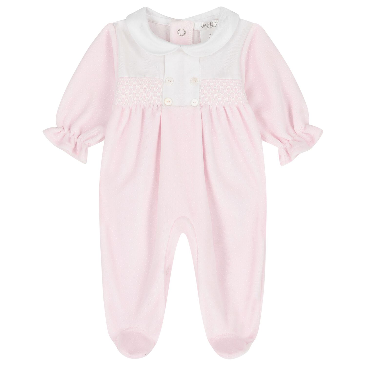 Baby Girls Pink & White Dot Babygrow, 1, hi-res