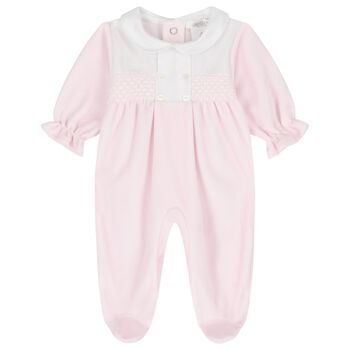 Baby Girls Pink & White Dot Babygrow