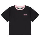Girls Black Bunny Logo T-Shirt, 1, hi-res